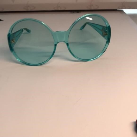 New Authentic Gucci GG0954S 001 Prestige Light Blue Oversized Round Sunglasses\